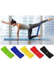 Sky Land Resistance Band Exercise Home Gym Fitness, Yoga Resistance Loop Bands For A Different Kind Of Workout Em 9241, Black, Blue, Yellow, Red, Green