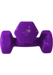 Sky Land Classical Head Vinyl Dumbbell Set, 3 Kg X 2 - Purple, Em-9219-3