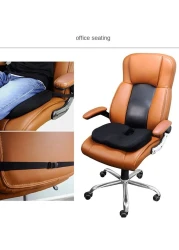 وسادة مقعد من الإسفنج الذكي ووسادة دعم أسفل الظهر لكرسي المكتب ومقعد السيارة والكرسي المتحرك - تصميم مريح لتخفيف آلام الظهر وعظم الذنب