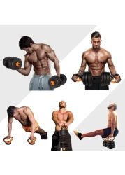 Marshal Fitness Adjustable Dumbbell Set,Free Weights Dumbbells Set with Connecting Rod Used as Barbell, Dumbbell, Kettlebell and Push-ups.Free Weights for Women and Men,Weight -30kg