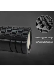 ULTIMAX EVA Yoga Foam Roller Floating Point Gym Physio Massage Fitness Equipment Massager for Muscle Multicolor (Black) - 35cm