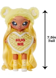 Na! Na! Na! Surprise MGA Entertainment Maria Buttercup-Yellow Teddy Bear-Inspired 7.5" Fashion Doll with Blonde Hair, Heart-Shaped Dress and Brush

