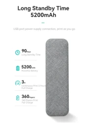 PeriPage A4 Paper Printer Mobile, 210mm Mini Thermal Printer, USB &amp; Bluetooth Connectivity, Prints PDF, Webpages, Documents, Images, Contracts
