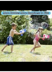 Blue Bubble Machine for Kids, Outdoor Indoor Basket Stuffers Automatic Toys Birthday Gifts for 3+ Years Old Toddlers Girls Boys Wedding Party Include Bubble Solution