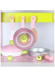New Arrival Play Kitchen Wooden Toy Pots and Pans Set for Children &ndash; Realistic Cooking Playset for Kids, Includes Pots, Pans, Cooking Utensils,