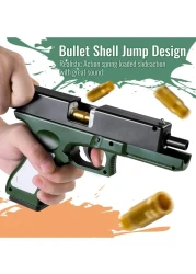 مسدس لعبة Glock Soft Bullet للأطفال مع مخزن وكاتم صوت - لعبة تلبيس لعب الأدوار مع رصاصات رغوية آمنة - إكسسوارات لعب تظاهري وهدية مثالية
