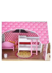 Wooden Tiered Dollhouse with Simulated Rooms &ndash; Large Multifunctional Children&rsquo;s Toy Set with Complete Play Accessories, Ideal for Kids Aged 3 and Up