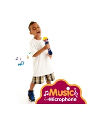 Kidwala Karaoke Blue Microphone Built In Music And Flashing Light Sing Along Mic With Battery Music Exploration Mic Third Gear Adjustment Mic Let's Sing Together Mic Toy For Girls
