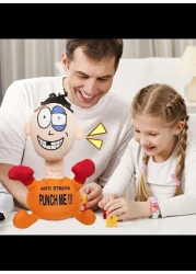 Electric Anti Stress Punch Me Plush Doll Relief Toys, Funny Plush Doll with Screaming Sound Creative Screaming Toys Desktop Anger Management Toys for Adults and Children (Blue)