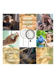 عدسة مكبرة 30X مع مصابيح LED - عدسة مكبرة محمولة عالية الطاقة للقراءة والحرف اليدوية والصيانة - صناعة ألمانية وعدسة عالية الدقة