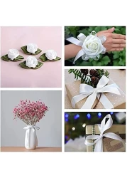 White Satin Ribbon, 12mm x 25yd Fabric Polyester Ribbon for Gift Wrapping, Party Favors, Wedding Decorations, Bow Making, Bouquets, Sewing Projects &amp; Craft Supplies