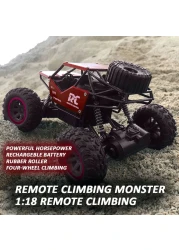 Kidwala Remote 4WD Climbing Monster Powerful Rock Crawler Off Road with rubber roller, horsepower Red truck toy for Boys