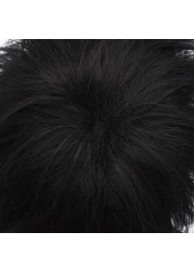 morvallyShort Messy Black Heat Resistant Synthetic Hair Wigs for Cosplay Halloween Anime