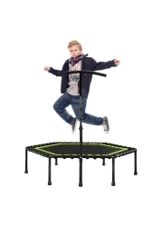 YALLA HomeGym Exercise Trampoline with Adjustable Handrail Bar, Indoor And Outdoor for Adults &amp; Kids
