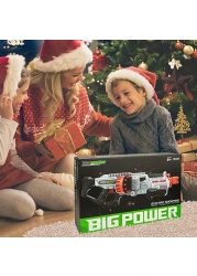 مسدس سهام كهربائي بمحرك ، 20-Dart Double Rotating Drum Blaster for Boys 8-12 + ، Cool Dart Blaster with 100 Foam Darts ، هدايا عيد الميلاد للأطفال