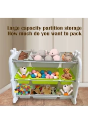 Children's Book Shelf Organizer Toys Storage Rack Cabinet With Bins For Kids
