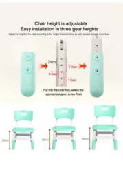 3-Piece Kids Study Table Chairs Set Height Adjustable Toddler Art Desk and Seat for Kids Graffiti Desktop