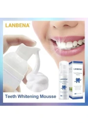 Teeth Whitening Mousse Removes Stains Tooth Whitening Oral Care Foam Toothpaste Teeth Cleansing Mousse 60ml.