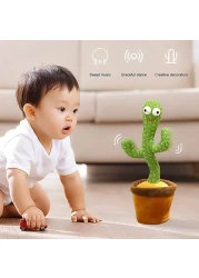 Dancing Cactus Toy, Talking Cactus Toy Repeats What You Say, Wriggle Dancing and Singing Electronic Luminous Cactus, Funny Creative Early Childhood Education Toys (120 Songs)