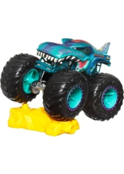 مجموعة سيارات Monster Trucks بمقياس 1:64 من Hot Wheels المصنوعة من قوالب مصبوبة بعجلات عملاقة
