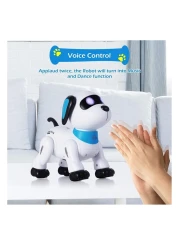 Remote Control Robot Dog Toy Programmable Interactive And Smart Dancing Robots for Kids 5 and up RC Stunt Toy Dog with Sound LED Eyes