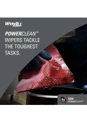 WypAll X80 Reusable Wipes 41055 Extended Use Cloths Jumbo Roll Red 475 SheetsRoll 1 RollCase