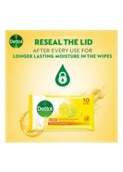 Dettol Anti Bacterial Fresh Skin 10 Wipes Pack of 5