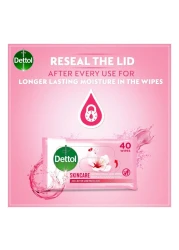 ديتول مناديل مبللة للعناية بالبشرة مضادة للبكتيريا، 40 منديلًا.