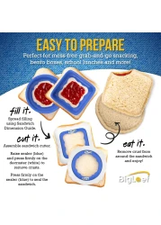 Uncrustable Sandwich Cutter and Sealer PBJ Sandwich Cutter for Kids Lunch Make Freeze DIY Pocket Minis Homemade Uncrustables Sandwich Maker Crustless Bread Sandwich Sealer Decruster 2 Pack