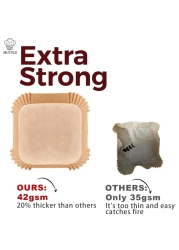 Large Air Fryer Disposable Paper Liners Square 9 Inch 125 Pcs Parchment paper liner for 58QT Air fryer Oilproof Waterproof Parchment Baking Paper for Baking Roasting Microwave