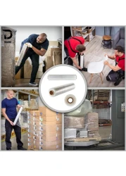 Duchic, [1 Roll] Clear Stretch Film Wrap - 500mm Heavy Duty Plastic Shrink Wrap for Pallet Wrap, Packing, Moving and Packaging - Cling Wrap, 1.30 kg, 400g core