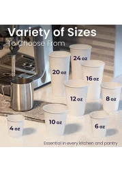 Yesocea 04 Oz. White Paper Cups Serve Your Drinks With Convenience And Style Disposable Hot Chocolate, Cocoa, Water, Coffee Cup [50 Cups]