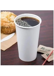 Yesocea 20 Oz. White Paper Cups Serve Your Drinks With Convenience And Style Disposable Hot Chocolate, Cocoa, Water, Coffee Cup [50 Cups]