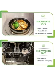 Go2Camps Alsaqer [20 Pack] Compartment Round Black Base With Lids Food Storage Container(32 Oz) Ro32, Disposable Food Container, Meal Containers, Lunch Boxes Microwave, Freezer Safe (1 - Compartment)