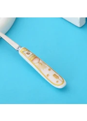 Lihan 6Pcs Ramadan Designed Fork (S), Gold Plasted Design Plating Stainless Steel 15.5X1.5X15.5Cm Spoons For Cake Spoon, Dessert Spoons, Easy To Clean, Dishwasher Safe