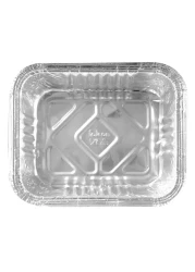 فالكون حاوية طعام من الألومنيوم مستطيلة الشكل مع غطاء للإستعمال مرة واحدة - فضي 450 ملل 10 قطع