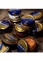 SAPHIR Creme Surfine Pommadier Shoe Polish Beeswax Cream for Leather Products Navy Blue