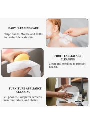 Facial tissue for Cleansing, Skincare, and Makeup remover, Disposable cleaning towel, Wall-mounted facial tissue paper, Suitable for All skin types, 100% Cotton dry wipes 20 cm (White)