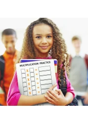 SCRIBBLEDO Dry Erase Multiplication Chart Whiteboard 9 x 12 Multiplication Table Double Sided Times Table Math Manipulatives White Board for Kids Students Classroom and Home Mini Lapboard Game