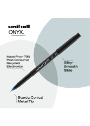 Uniball Onyx Rollerball Stick Pen 12 Pack 05mm Micro Blue Pens Gel Ink Pens Office Supplies Pens Ballpoint Pen Colored Pens Gel Pens Fine Point Smooth Writing Pens