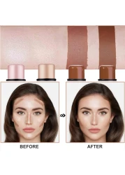 4 Pcs Cream Contour Foundation Stick Highlighter Bronzer Pen Face Brightens Shades Pencil Highlighting Shade Longwear Makeup Highlight Bronzer Shaping Trimming Stick Cream