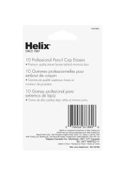 Helix Professional Pencil Cap Erasers 10ct Efficient Correction Durable Clean Ideal for Students and Professionals Latex free