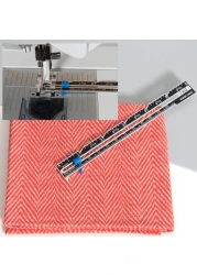 Dritz 6 Sliding Marker Sewing Gauge Nickel with Black Printing and Blue Slider