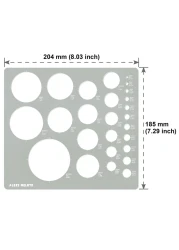Aleks Melnyk No200 Metal Circle Template metric Circle Tracers for Drawing Circle Ruler Circle Templates for Drafting Round Stencil Architect Tool Metal Design Template Circle Stencil Painting