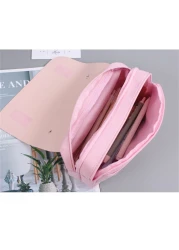 JELLYEA Kawaii Cherry Blossom Pencil Bag Pink Sweet Pencil Case Large Capacity Stationery Pouch School Supplies Makeup Bag Pink