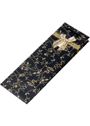 Cuisine Art Wine Bag, 1 pc Wine Gift Paper Bag Single Bottle Wine Gift Bag Red Wine Tote Bag, 5Pcs 4.7 x 3.9 x 14.2&rsquo;&rsquo; Wine Gift Bag Kraft Paper Wine Bag with Handles Gold-Black