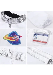 Astronaut Costume for Kids Space Pilot Jumpsuit with Helmet Pretend Dress up Role Play Set Birthday Gifts for Boys Girls