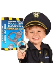 Kangaroo Police Roleplay Handcuffs For Kids, Toy Hand Cuffs For Toddlers, Metal Handcuff With Key