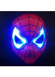 LED Glowing Superhero Halloween Light Spider Man Mask Children's Cartoon Mask Spider-man Toy Glow with Lamp Spiderman Mask