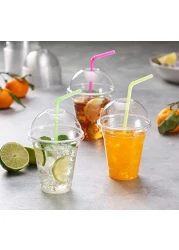 Yesocea [50 Pack] Premium Quality 12Oz Plastic Cups With Leak-Proof Dome Lids - Perfect For Outdoor Events And Parties